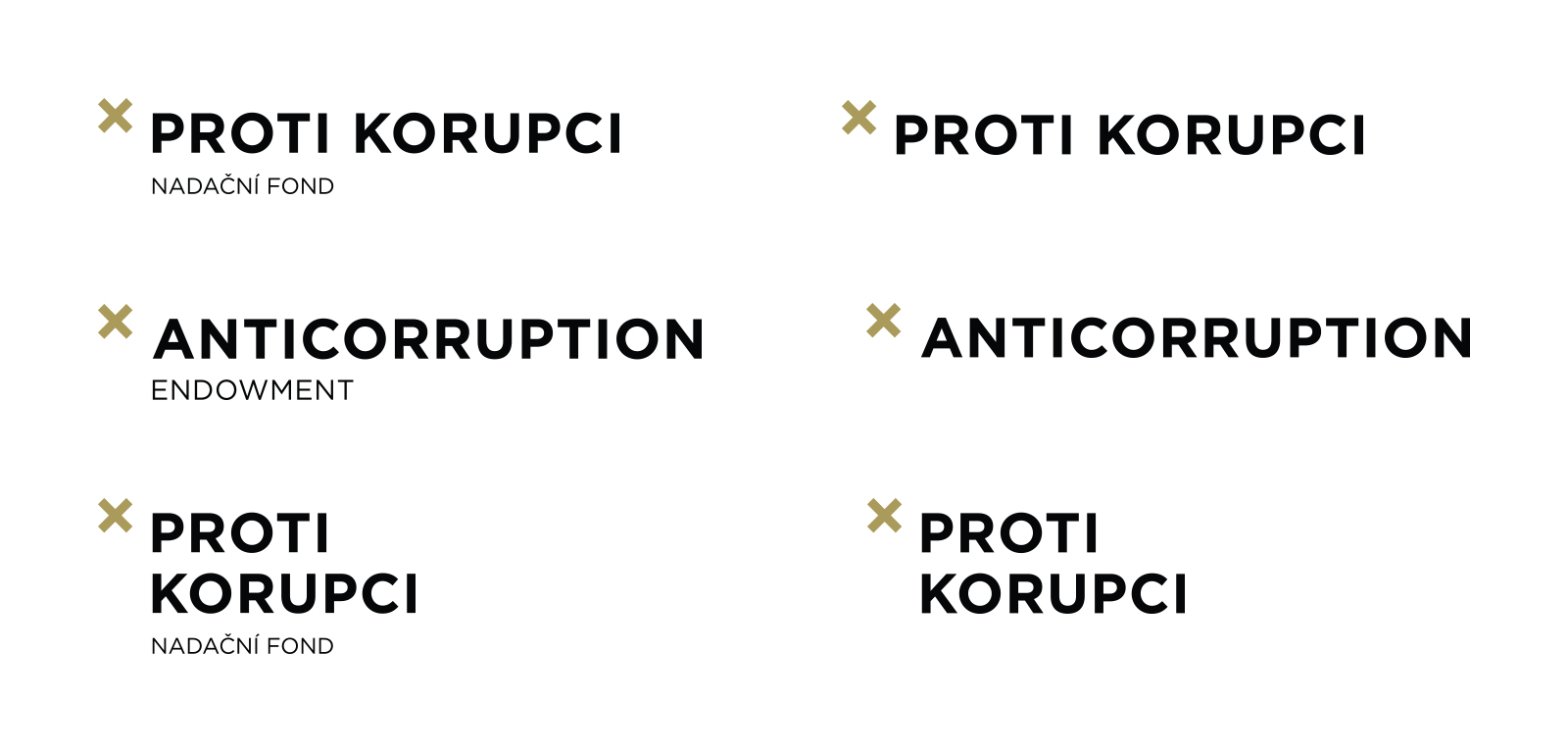 Nadační fond Proti korupci visual brand identity