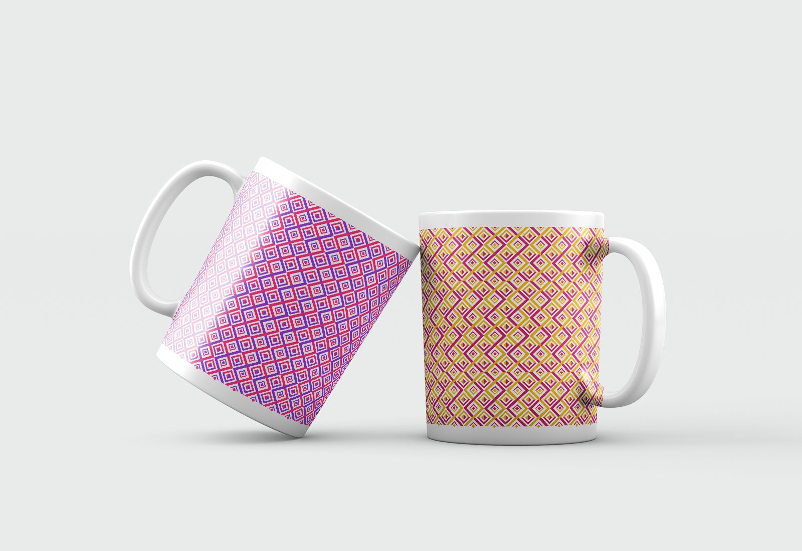 Set of patterned mugs