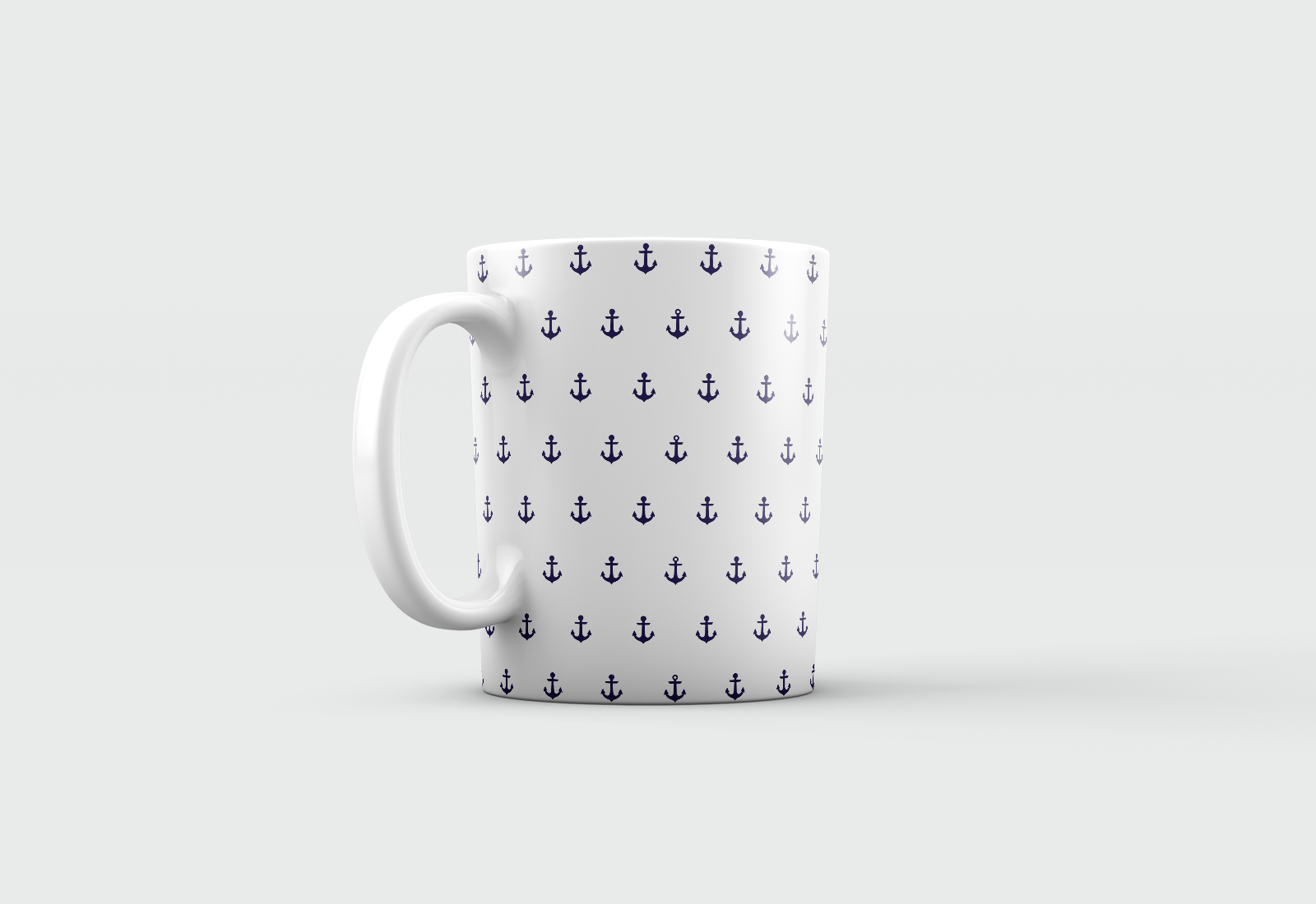 Set of patterned blueprint mugs